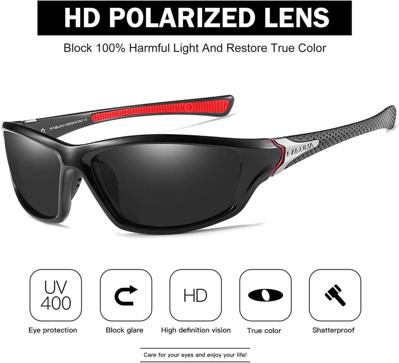 FAGUMA Sports Polarized Sunglasses For Men Cycling Driving Fishing UV400 Protection - Image 3